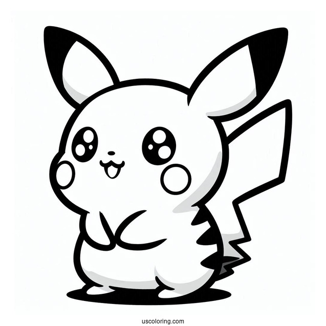 Kawaii Pichu Coloring Page For Preschoolers
