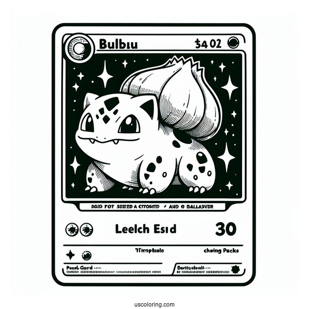 Bulbasaur Coloring Page Pokemon Card Leech Seed Attack