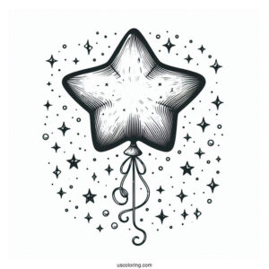 Star Shaped Balloon Coloring Page