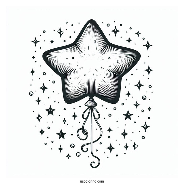 Star Shaped Balloon Coloring Page