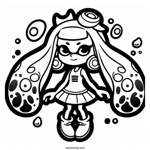 Simple Pearl Houzuki Splatoon Coloring Page For Kids