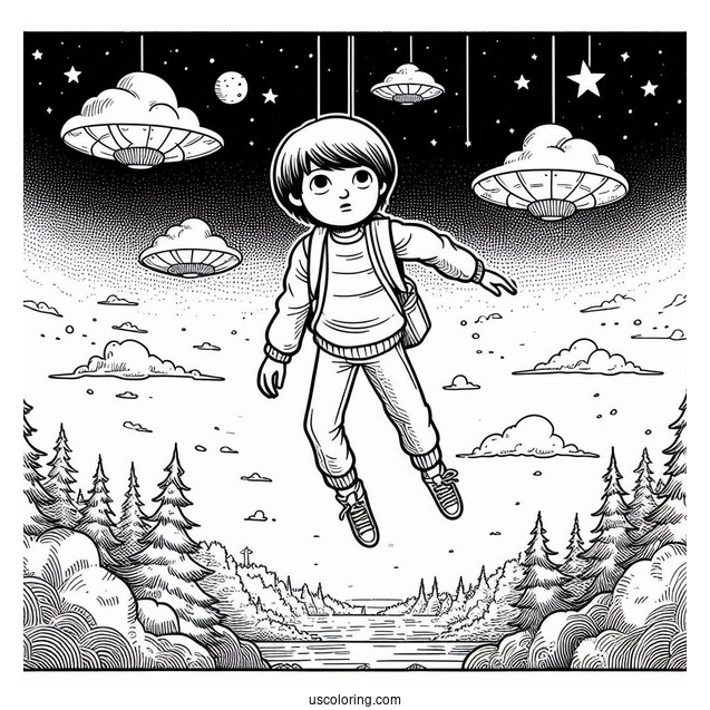 Max Floating In The Sky Coloring Page