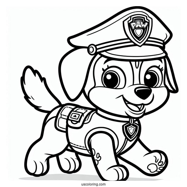 Chase Police Dog Coloring Sheet
