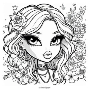 Bratz Roxxie Coloring In For Kids