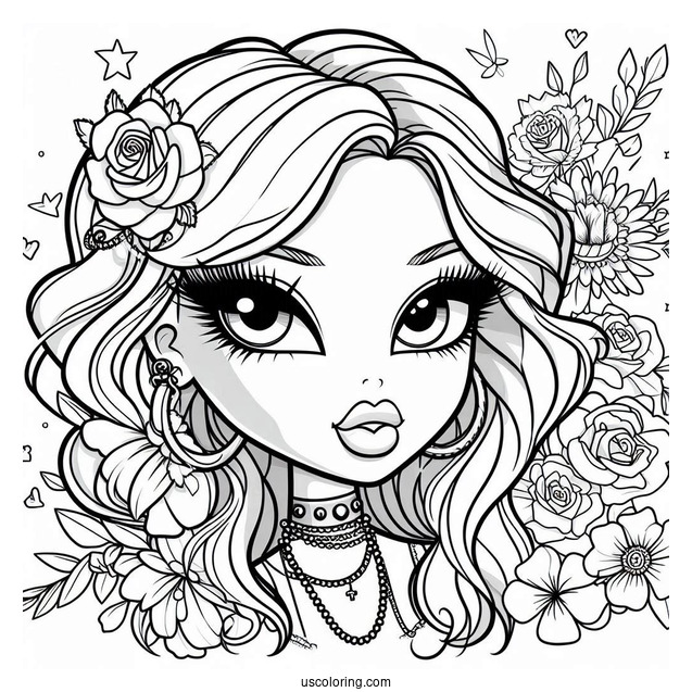 Bratz Roxxie Coloring In For Kids