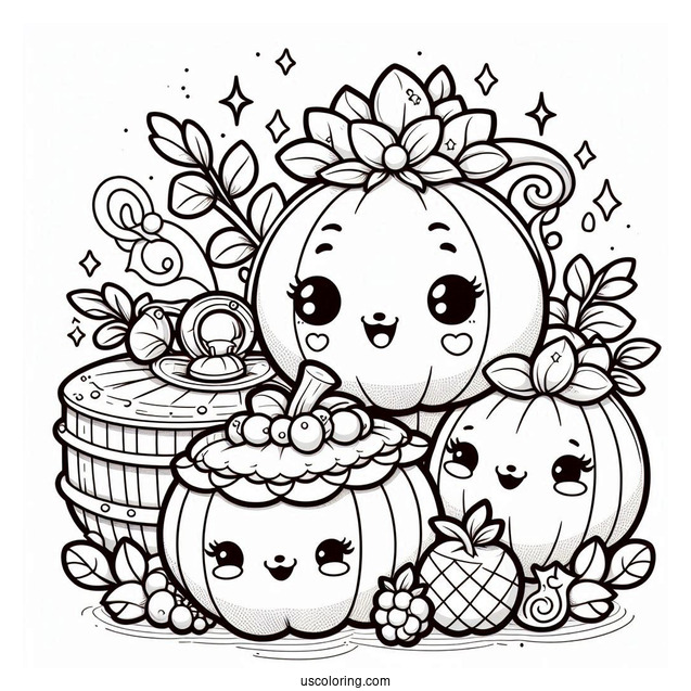 Palace Pets Coloring Page Of Cute Pumpkin, Treasure, And Berry For Kids