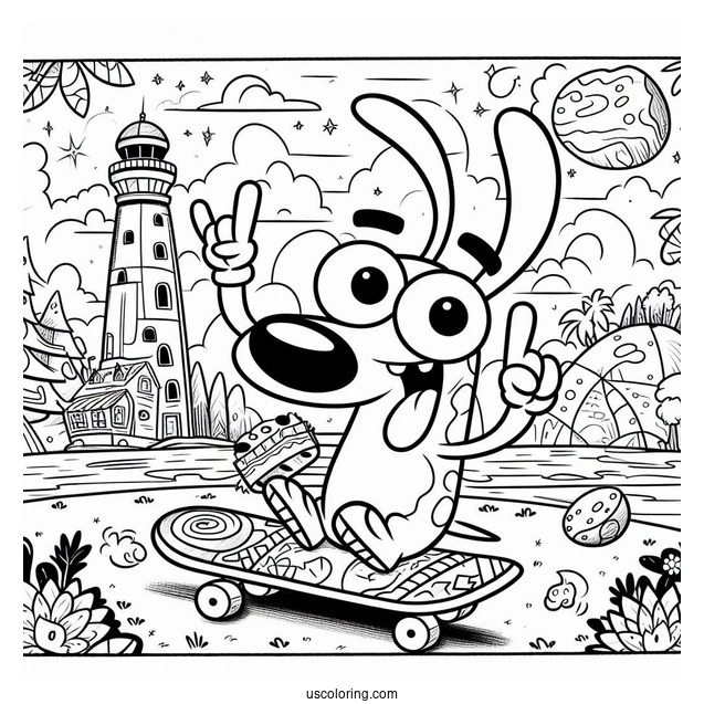 Nickelodeon Coloring Page Of Rocko s Modern Life