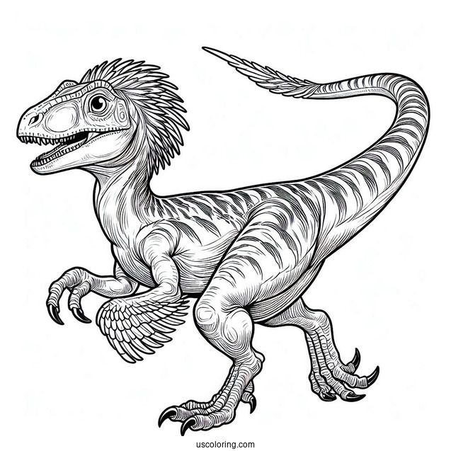 Running Oviraptor Coloring Sheet For Kids