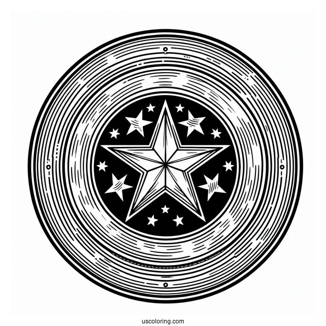 Captain America Shield Coloring Page