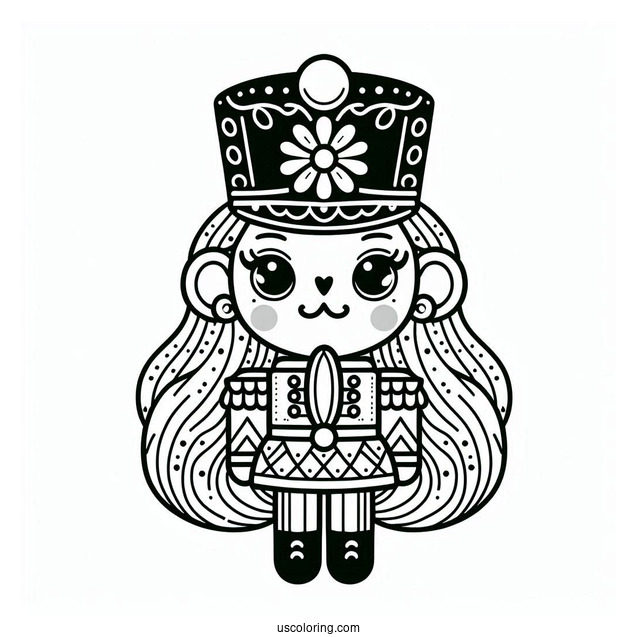 Nutcracker Coloring Page Guard With Simple Details For Kids
