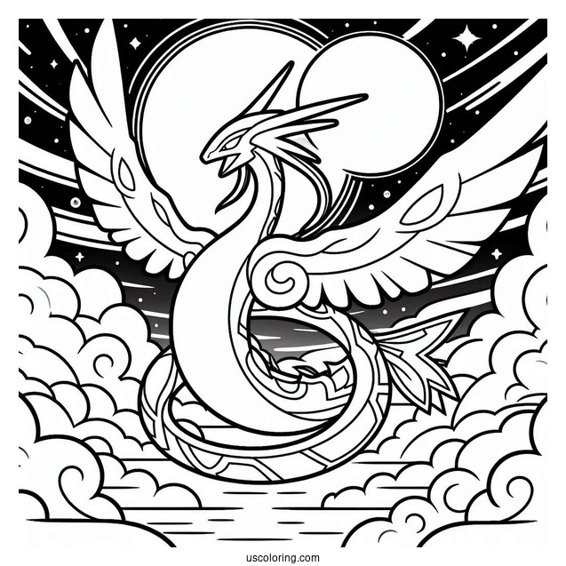 Pokemon Rayquaza In The Sky