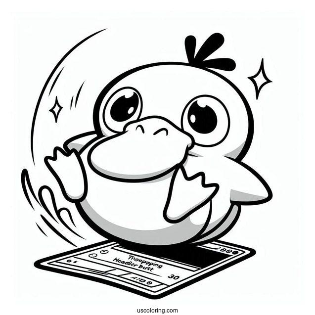 Psyduck Coloring Page Tripping Headbutt Pokemon Card