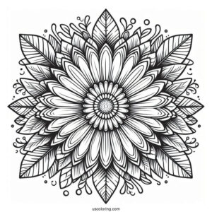 Flower Coloring Pages Of Intricate Daisy Mandala
