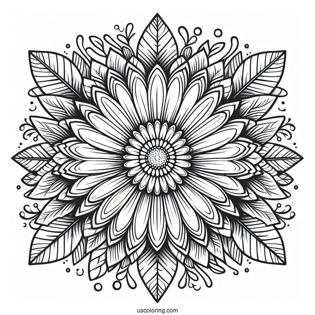 Flower Coloring Pages Of Intricate Daisy Mandala
