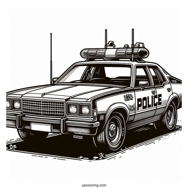 1980s Style Patrol Car To Color