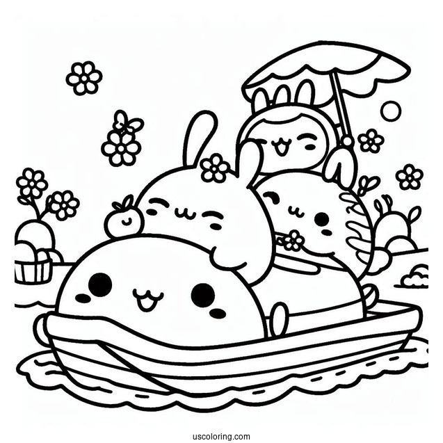 Sumikko Gurashi Coloring Page Friends Riding On Sumi-ssie