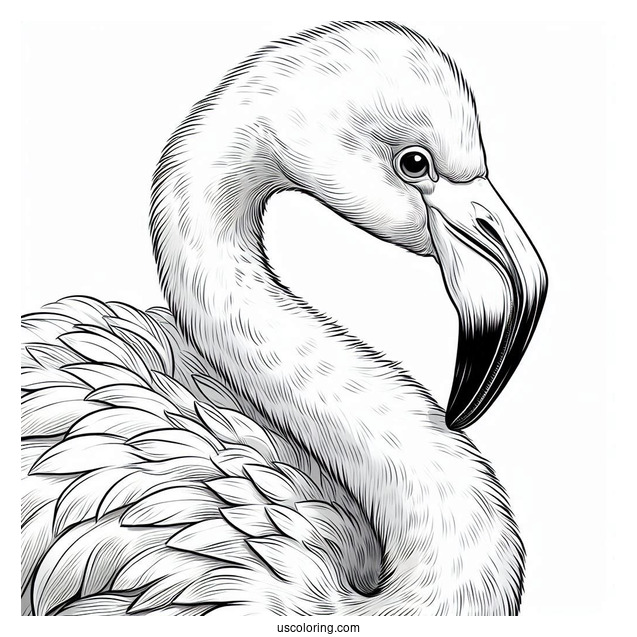 Realistic Baby Flamingo To Color
