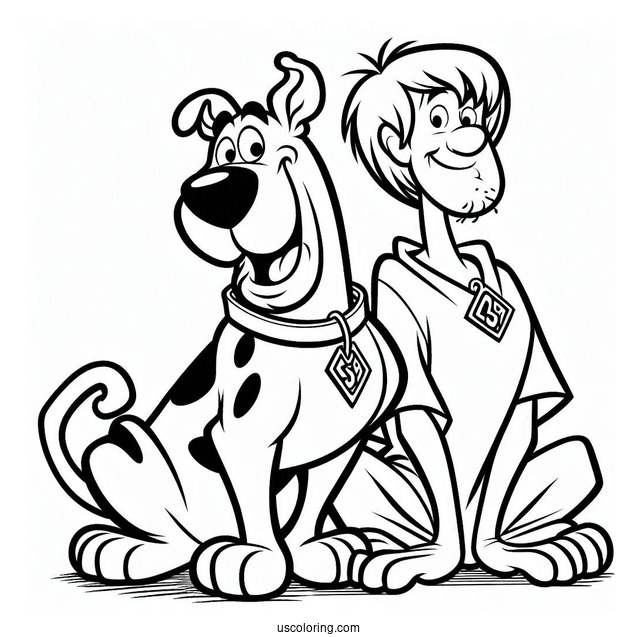 Scooby-Doo And Shaggy To Color