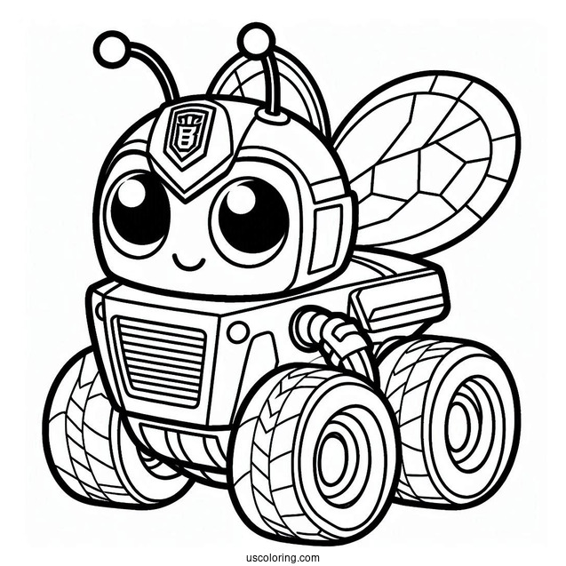 Simple Bumblebee Rescue Bot Coloring Page For Preschoolers