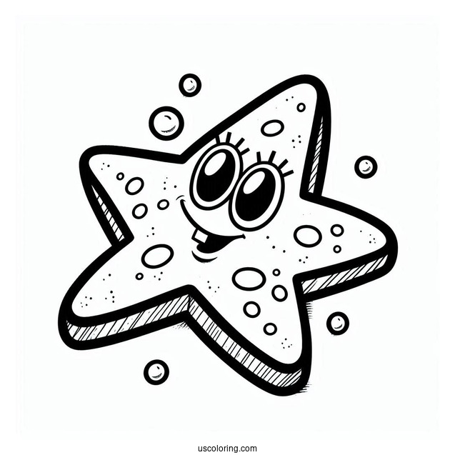Coloring Page Of Patrik The Starfish For Kids
