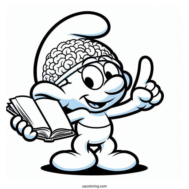 Brainy Smurf Coloring Sheet