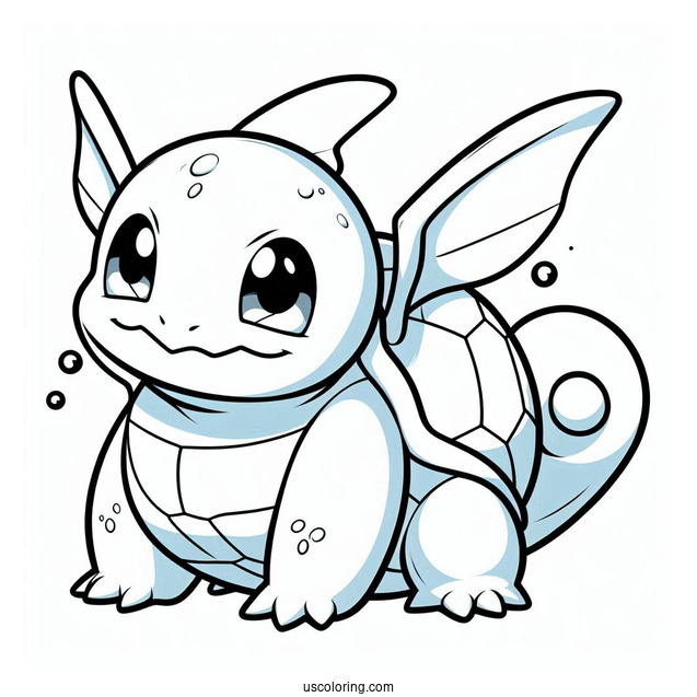 Squirtle Coloring Page With Wartortle, And Blastoise Evolution
