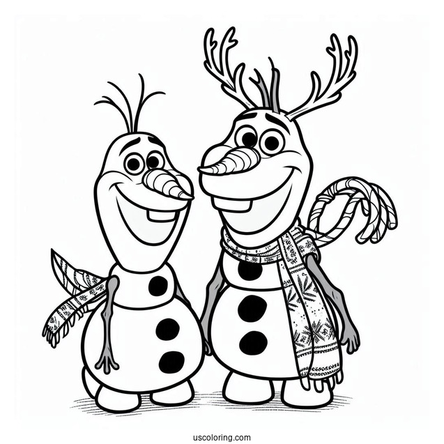Olaf And Sven Christmas Coloring Sheet
