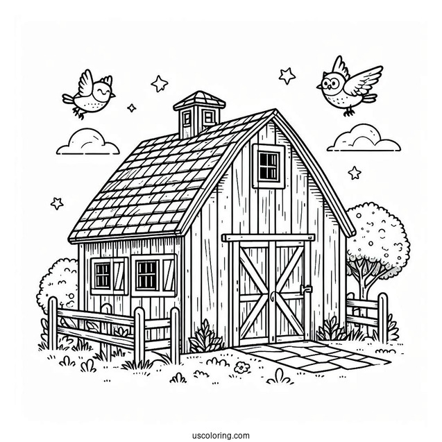 Barn Own To Color