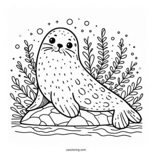 Easy Seal Coloring Page Outline