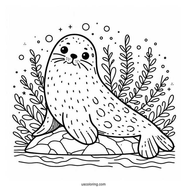Easy Seal Coloring Page Outline