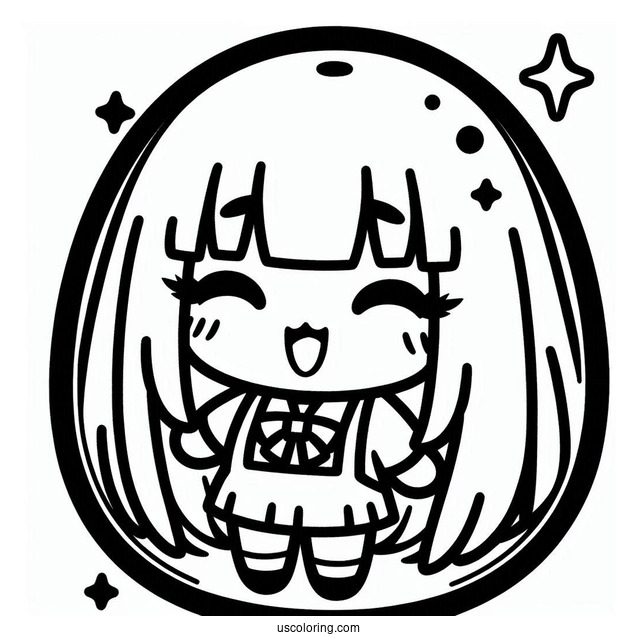 Pixelized Tamagotchi Coloring Page Featuring Tomomi For Kids