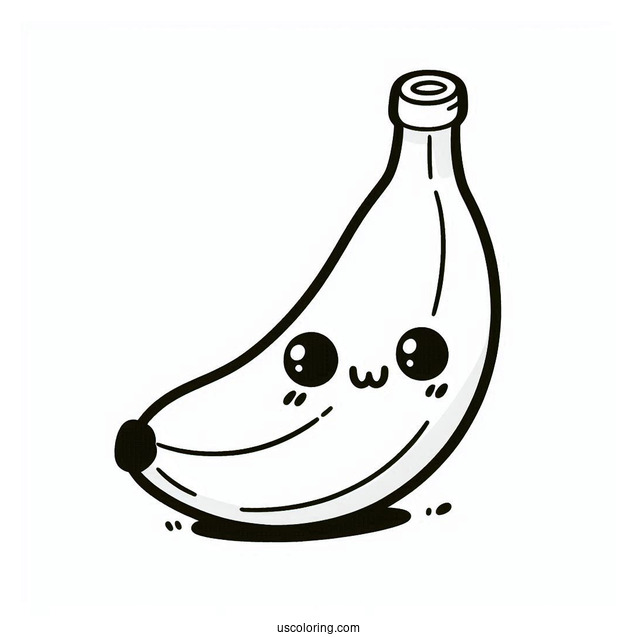Cute Smiling Kawaii Banana Coloring