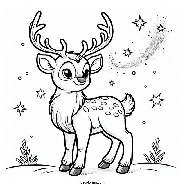 Sven The Reindeer To Color