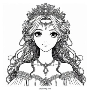 Princess Coloring Page Of Princess Nezmina Of Legend of the Cryptids