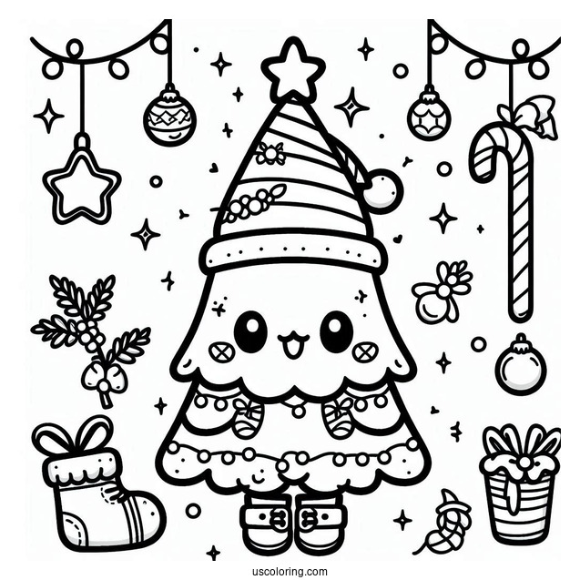 Kawaii Style Christmas Tree With Decorations