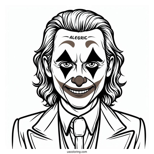 Coloring Sheet Of Joker With Creepy Smile