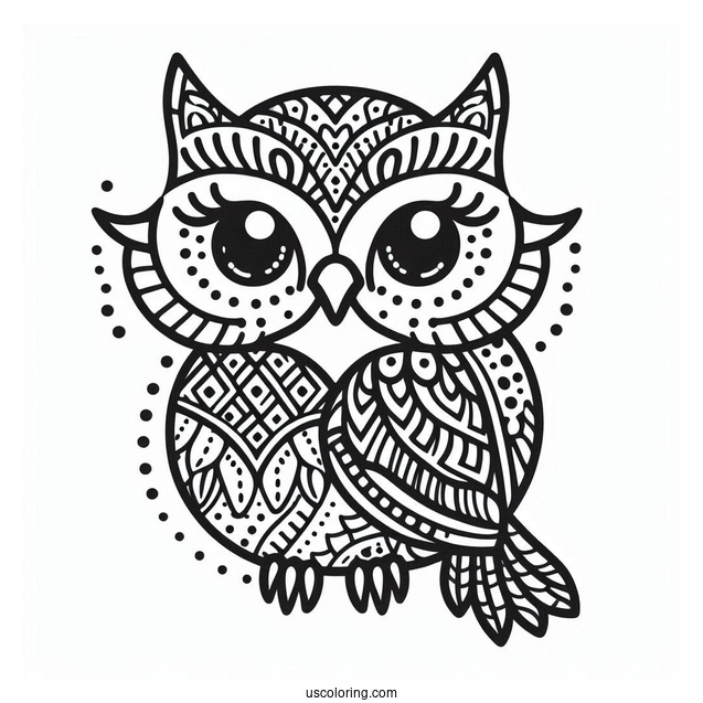 Simple Outline Of Owl To Color