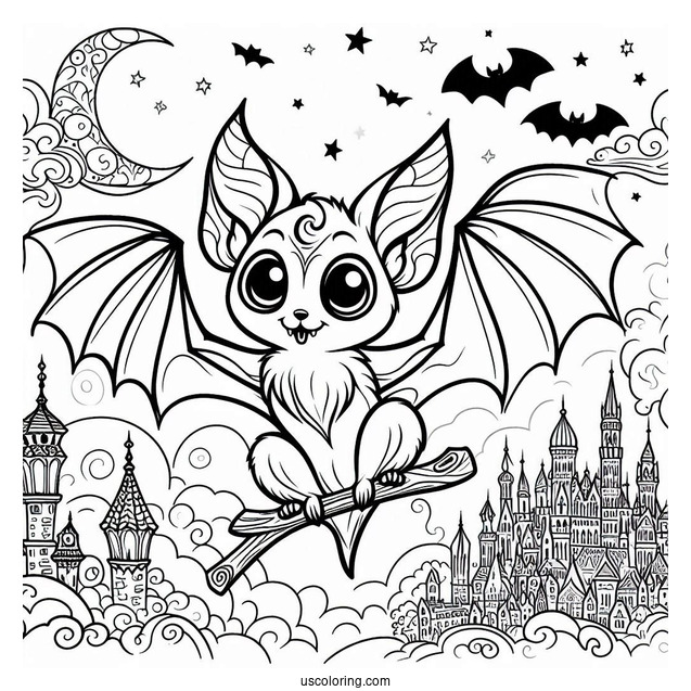 Bat Coloring Page Of Hotel Transylvania Bartok Outline