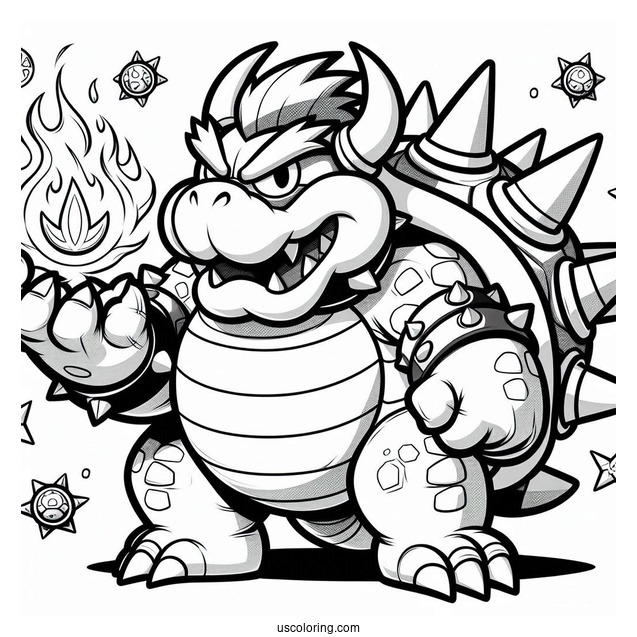 Giga Bowser Coloring Sheet