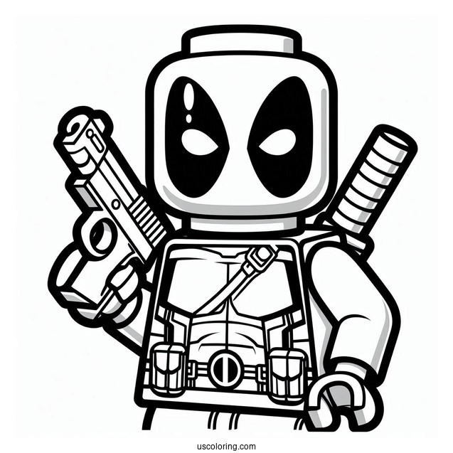 Lego Deadpool Coloring Sheet For Kids