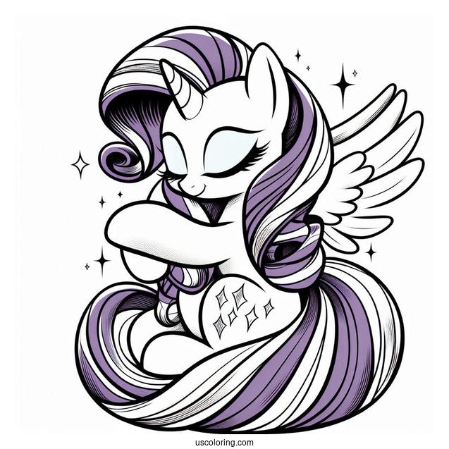 Rarity Coloring Page Hugging Twilight Sparkle