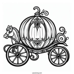 Easy Outline Of The Pumpkin Coach To Color