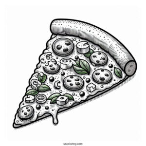 Pizza Slice With Lots Of Melting Cheese To Color