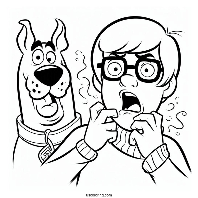 Coloring Page Of Mystery Inc Character Being Stunned