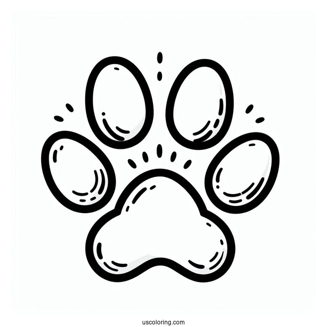 Paw Prints For Preschoolers To Color
