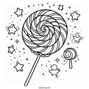 Candy Floss Coloring Sheet For Kids