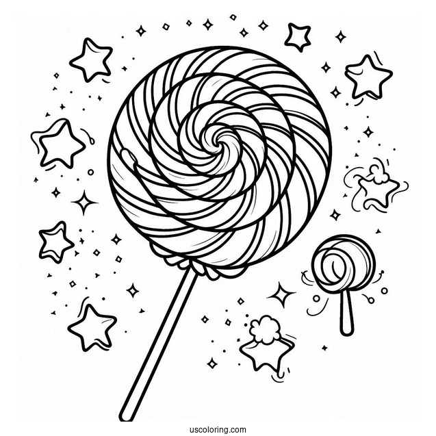 Candy Floss Coloring Sheet For Kids