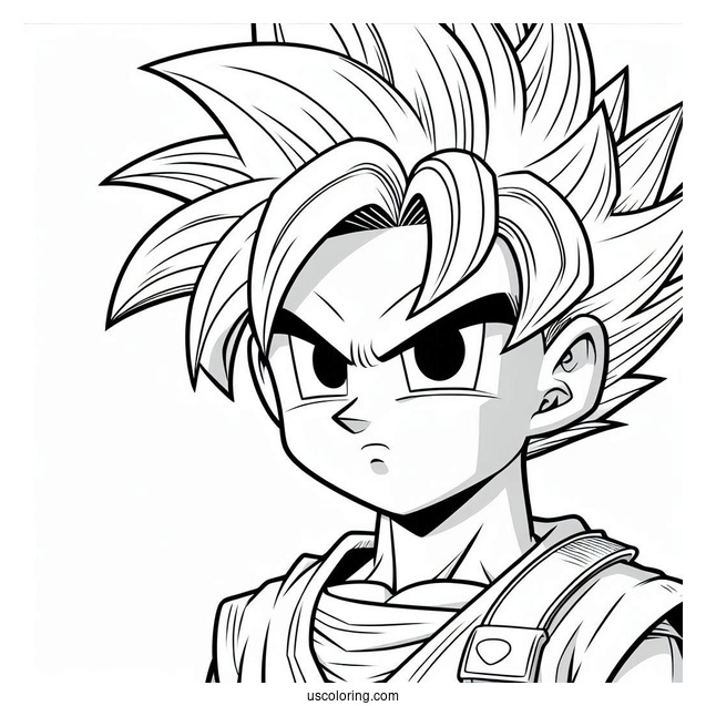 Detailed Trunks Character From Dragon Ball Z To Color