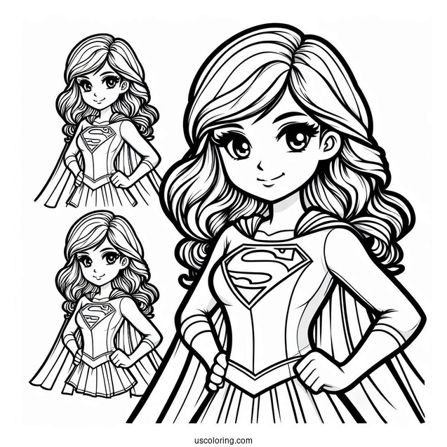Easy Supergirl Coloring Page For Kids