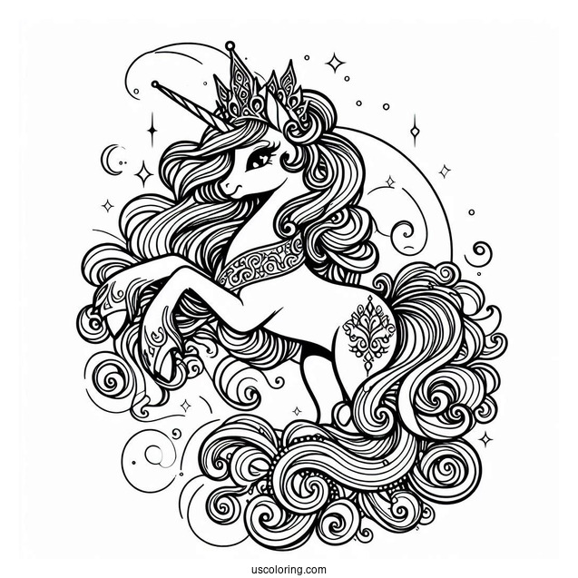 Detailed Princess Celestia Coloring Page
